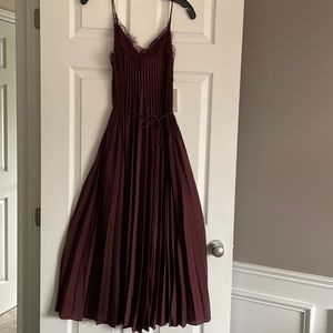 Vince. NWT lace trim pleated dress